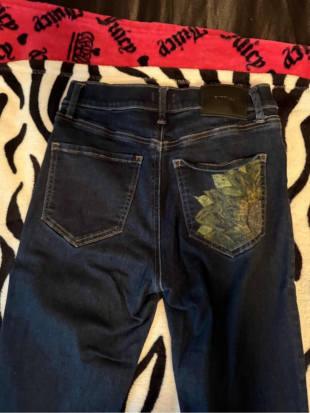 Express Dark Blue Wide-Leg Stretch Jeans - Picture 6 of 8